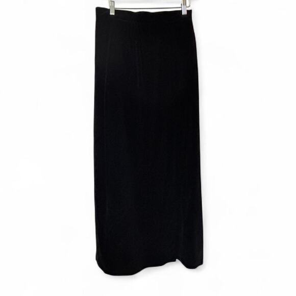90s vintage black velvet midi skirt with side slit - Picture 5 of 6